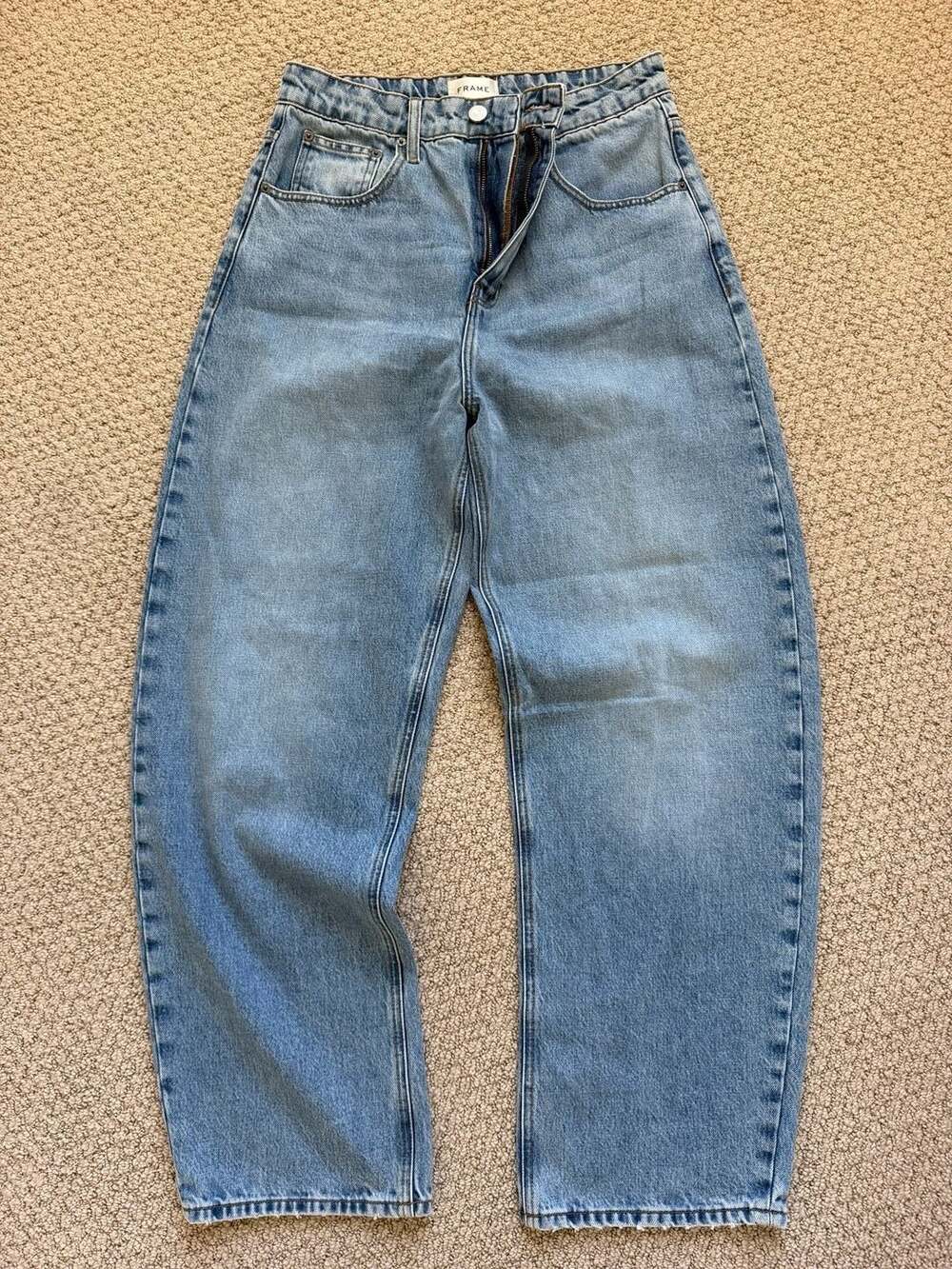 FRAME Denim Light Wash Wide Leg Jeans Size 29
